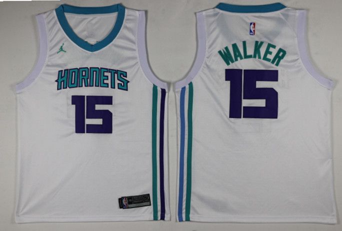 Men Charlotte Hornets 15 Kemba Walker White Swingman Edition NBA Jersey